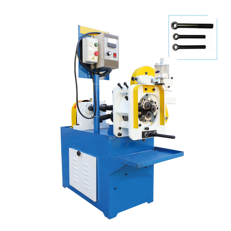 Máquina laminadora de rosca com peça de parafuso com fenda